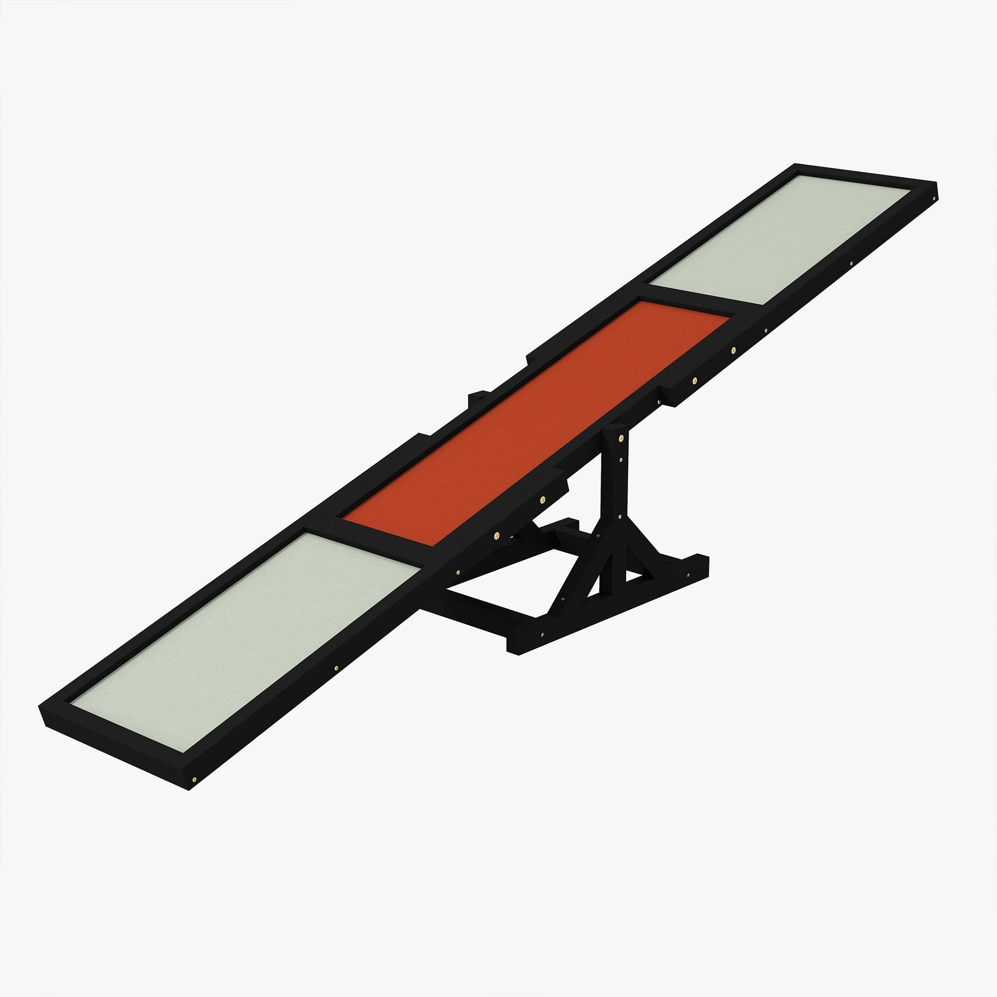 Wooden Pet Seesaw for Big Dogs, Agility Training Equipment for Dogs with Anti-Slip surface, 180 x 30 x 30cm - Black