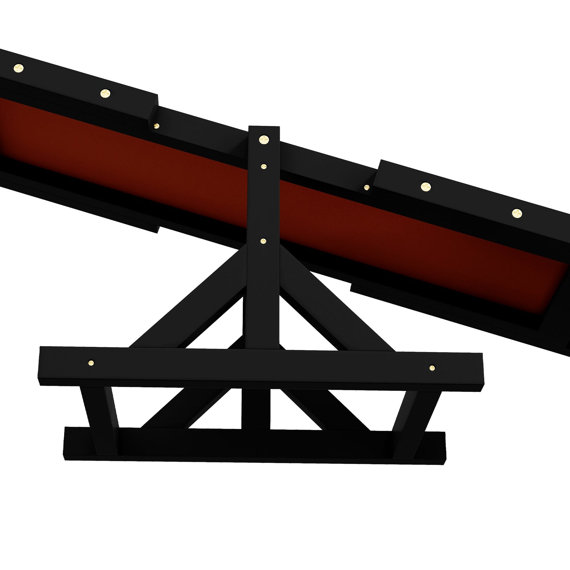 Wooden Pet Seesaw for Big Dogs, Agility Training Equipment for Dogs with Anti-Slip surface, 180 x 30 x 30cm - Black