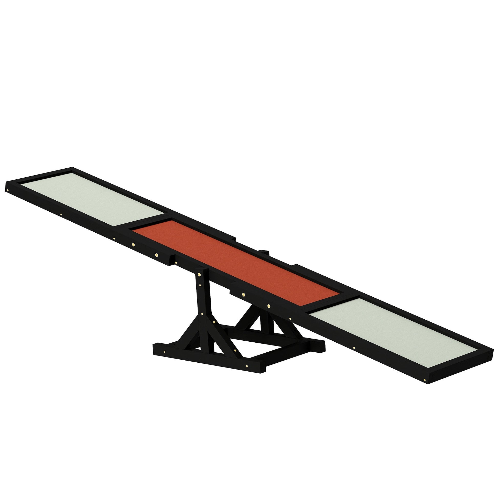 Wooden Pet Seesaw for Big Dogs, Agility Training Equipment for Dogs with Anti-Slip surface, 180 x 30 x 30cm - Black