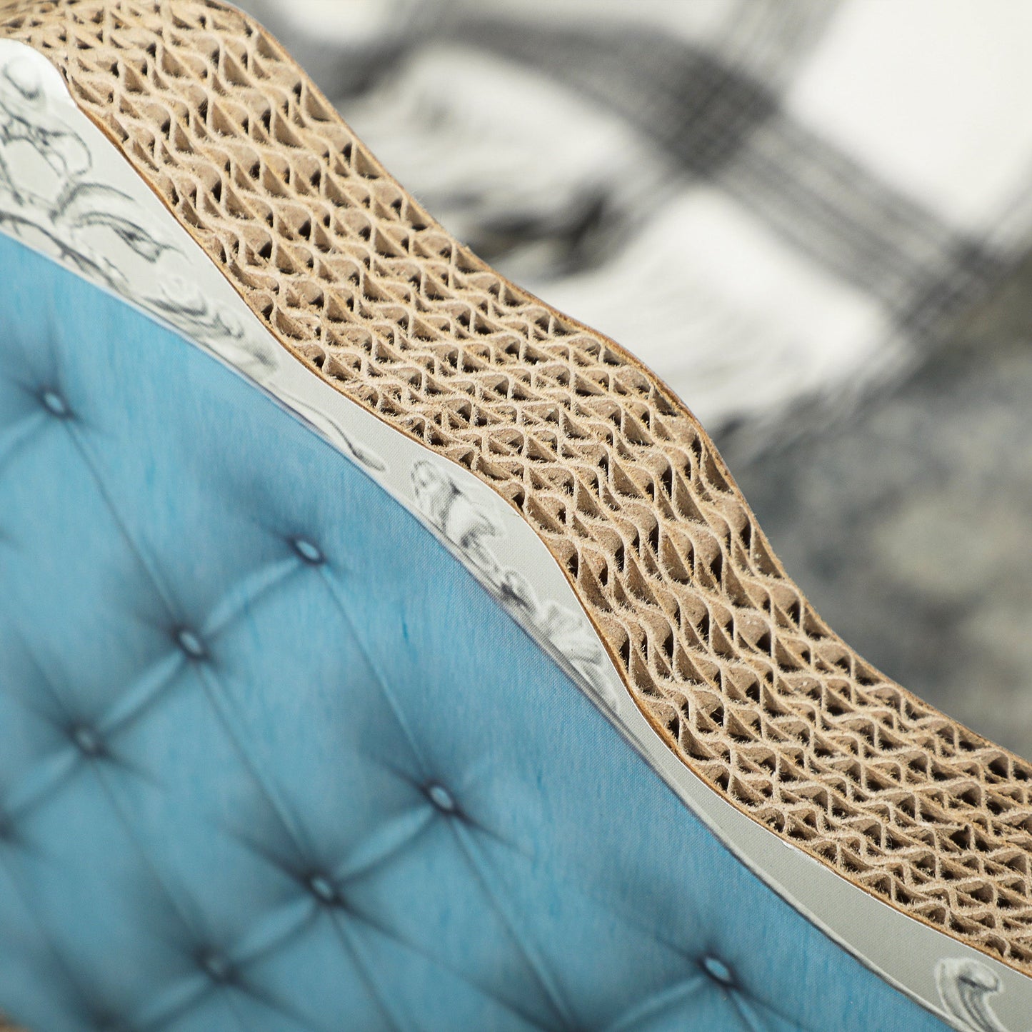 2-in-1 Cat Scratcher, Cardboard Cat Scratching Board with Catnip, Cat Scratch Pad for Indoor Cats, 30.5 x 55 x 31.5cm, Light Blue