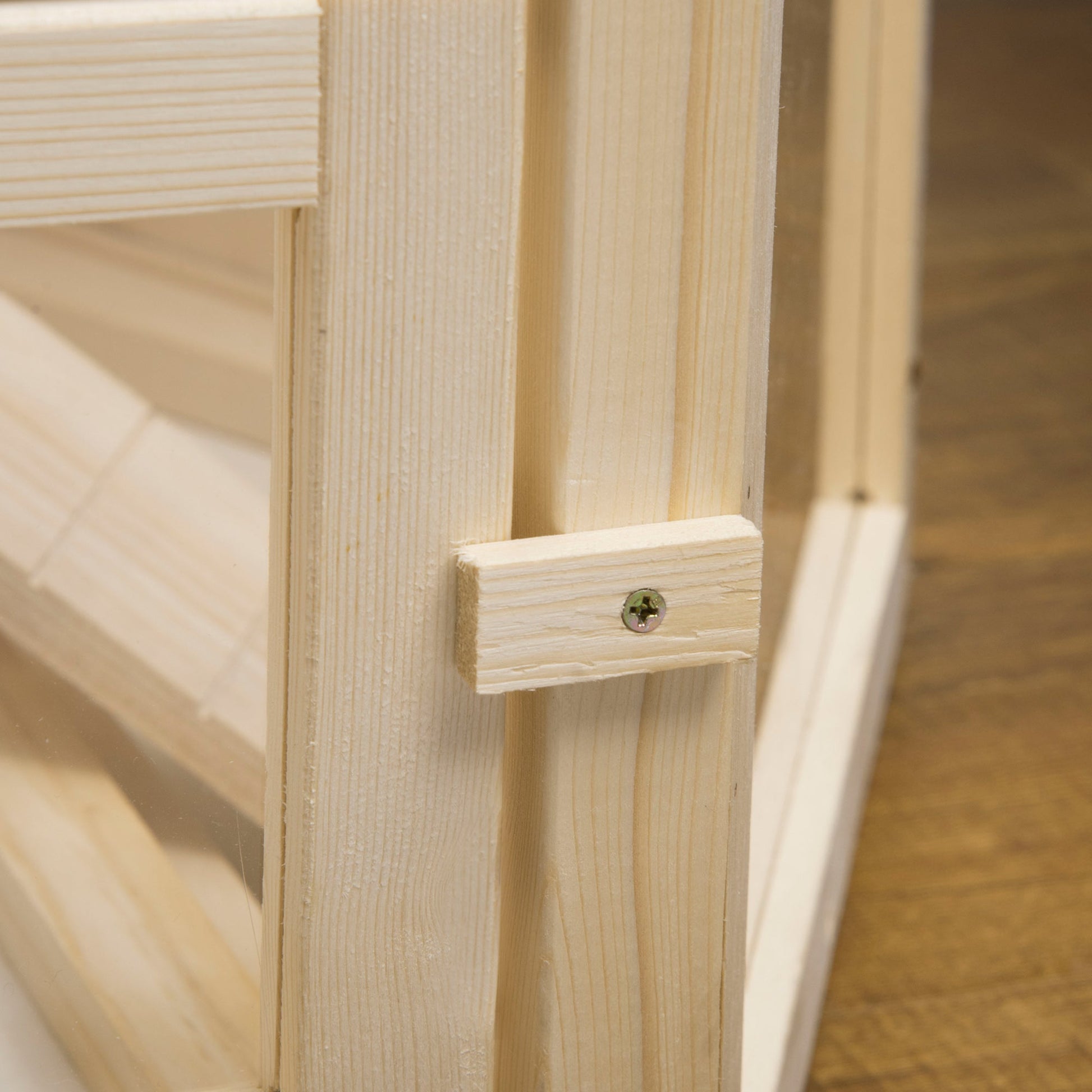 Wooden Large Hamster Cage Small Animal Exercise Play House 3 Tier with Sliding Tray, Seesaws, Water Bottle, Natural