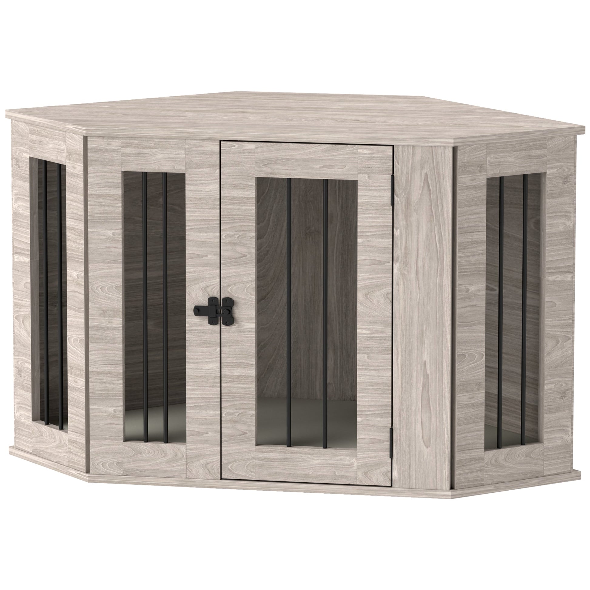 2 in 1 Dog Crate Furniture, Side Table Dog Kennel with Cushion, Large Door, for Medium Dogs - Walnut Brown