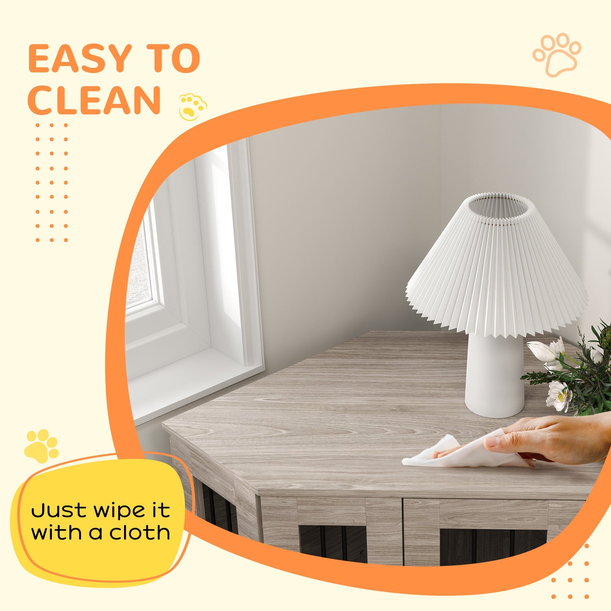 2 in 1 Dog Crate Furniture, Side Table Dog Kennel with Cushion, Large Door, for Medium Dogs - Walnut Brown