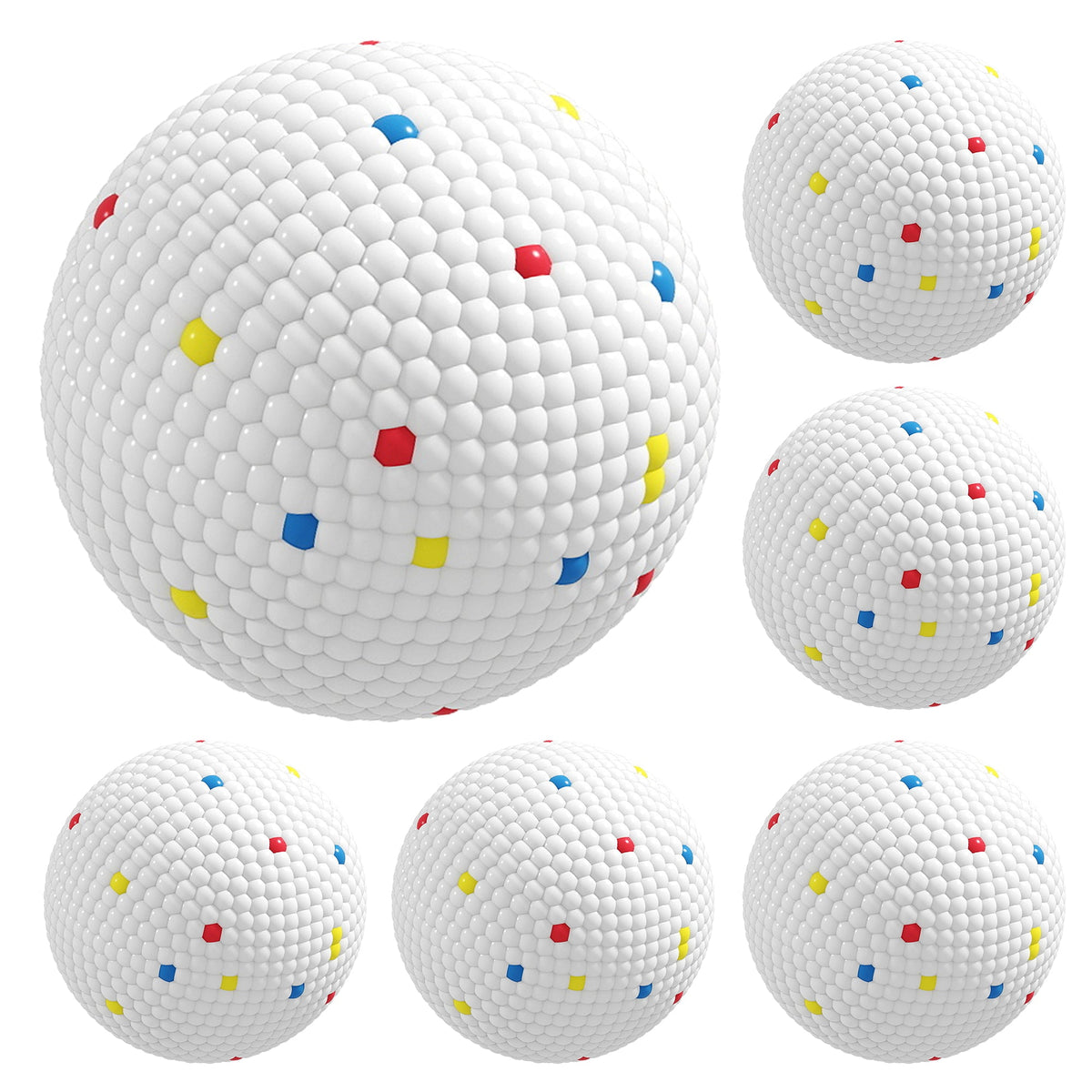 6 Pack Dog Balls Toys Fits Aggressive Chewers, Indestructible Teething and Water ETPU Balls for Throw and Fetch, High Bounce Interactive Toys for Small and Medium Dogs, 5.8cm/2.3Inch