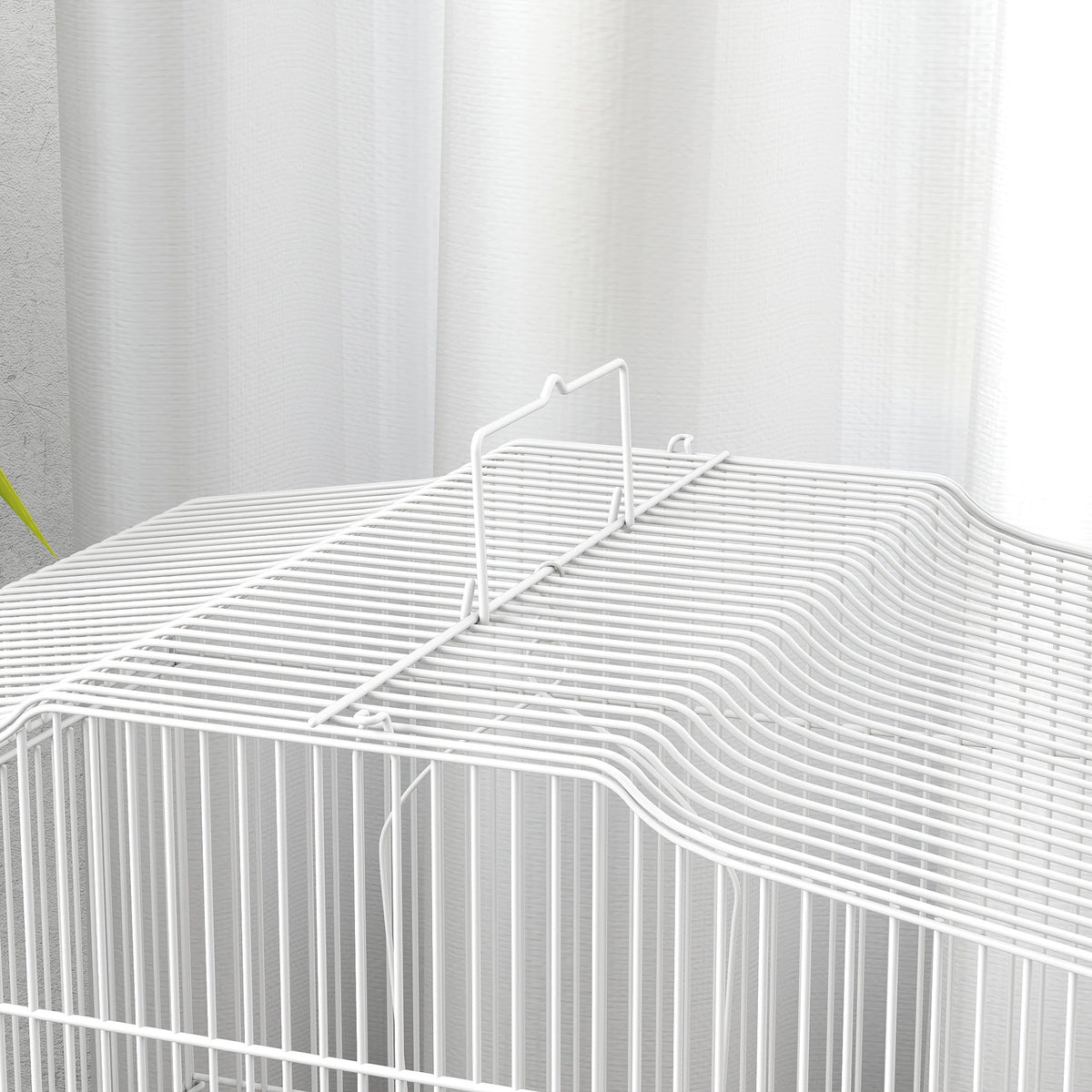 Bird Cage with Perches, Food Bowls, Swing, Parrot Cage for Budgie, Parakeet, Small Bird, 46.5 x 36 x 59cm, Blue