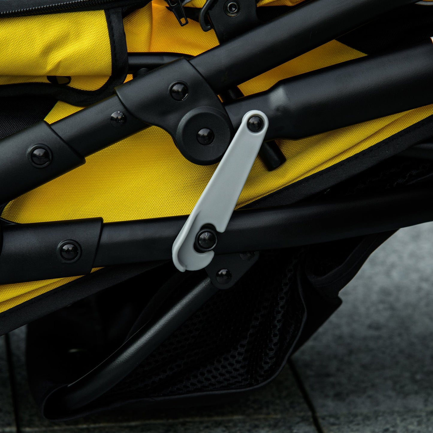 Dog Pram Dog Stroller Jogger Foldable Pet Pushchair for Medium, Small Dogs, w/ Rubber Wheels, Washable Cushion - Yellow