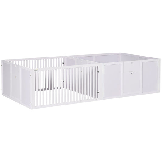 Whelping Box for Dogs, 2m x 1m Whelping Pen for Indoors, Pet Playpen with Three Doors, Two-Room Design