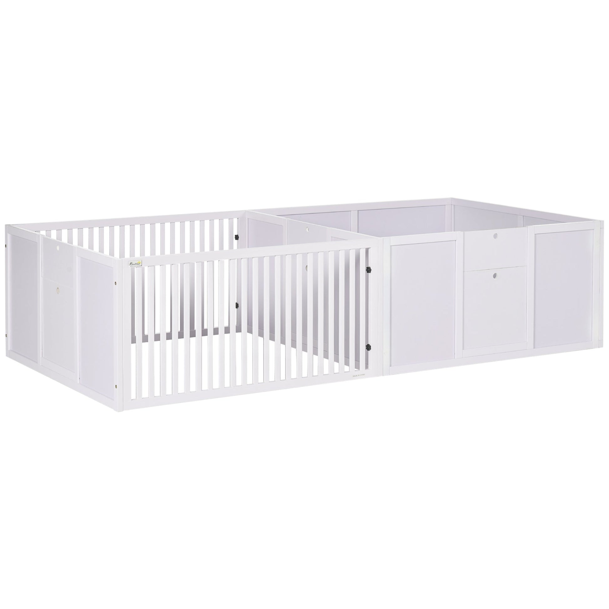 Whelping Box for Dogs, 2m x 1m Whelping Pen for Indoors, Pet Playpen with Three Doors, Two-Room Design