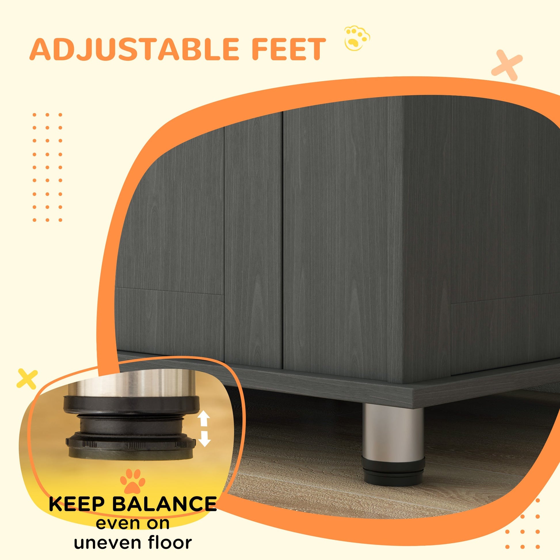 Dog Crate Furniture End Table, Pet Kennel for Medium Large Dogs with Magnetic Door Indoor Animal Cage, Grey, 95 x 55 x 75 cm