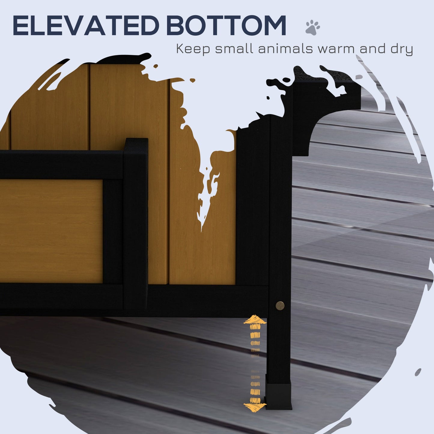 Wooden Outdoor Cat House with Flower Pot, Windows, Multiple Entrances, Water-Resistant Roof - Yellow