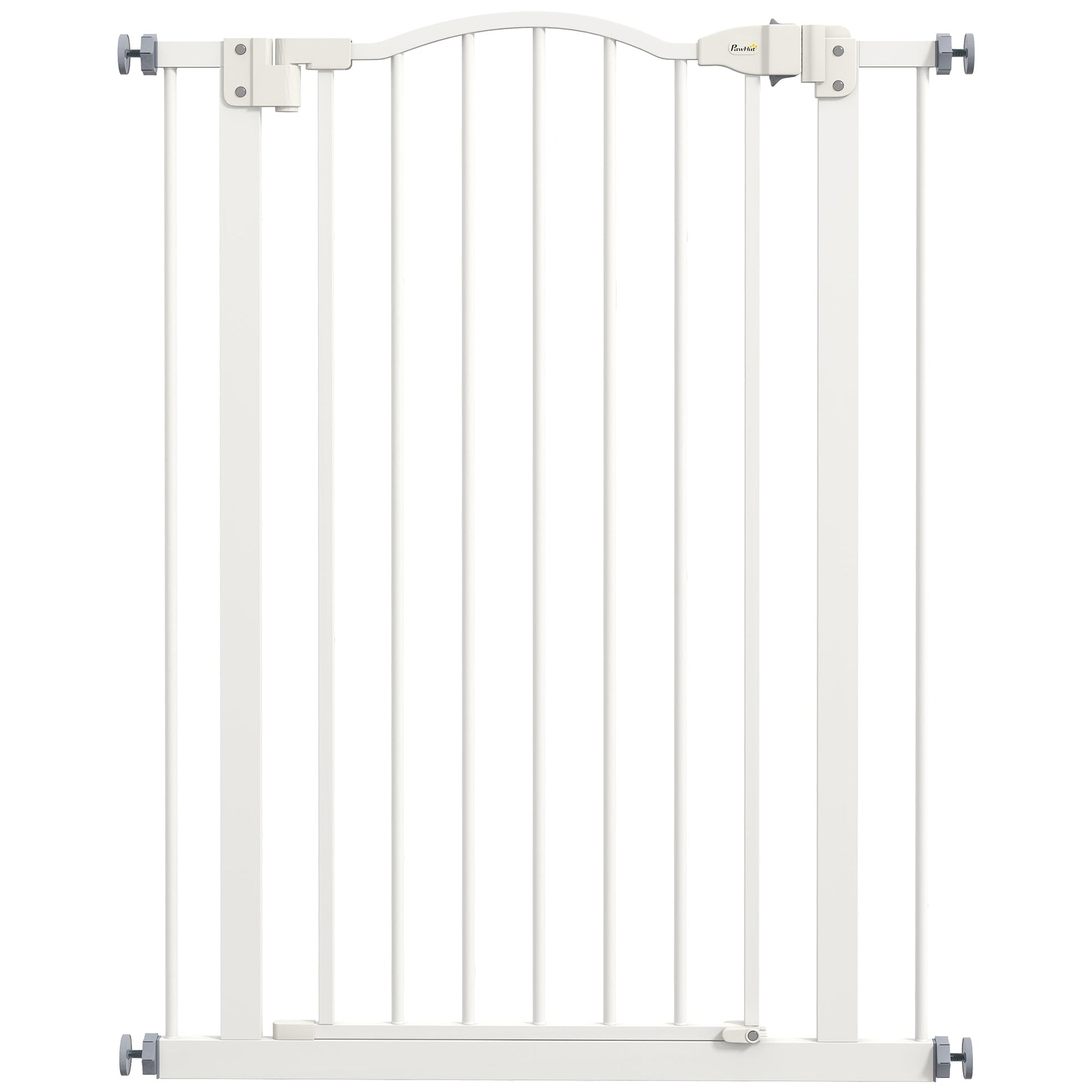 Pressure Fit Dog Stair Gate No Drilling Safety Gate Auto Close for Doorways, Hallways, 74-80cm Adjustable, 94cm Tall, White