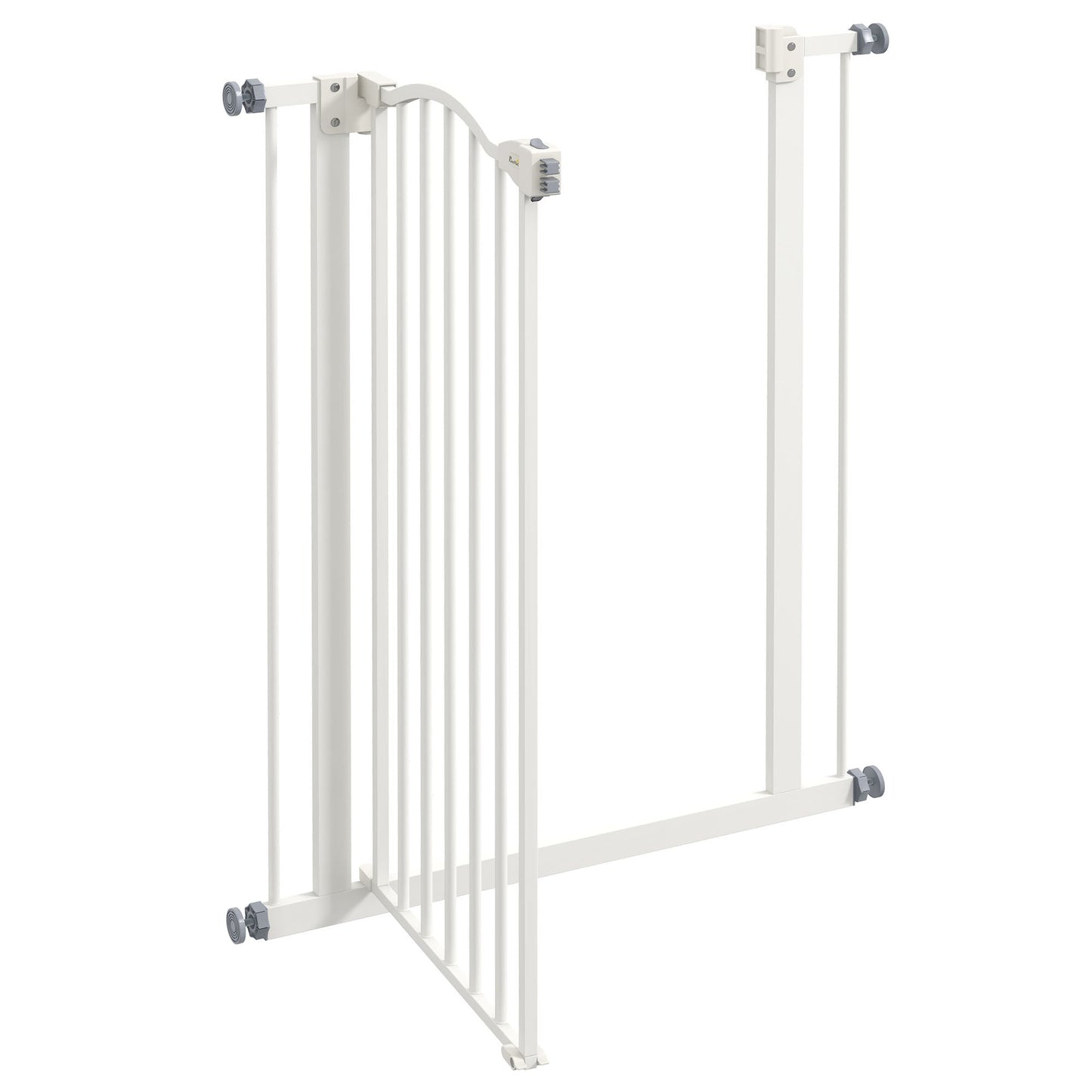 Pressure Fit Dog Stair Gate No Drilling Safety Gate Auto Close for Doorways, Hallways, 74-80cm Adjustable, 94cm Tall, White