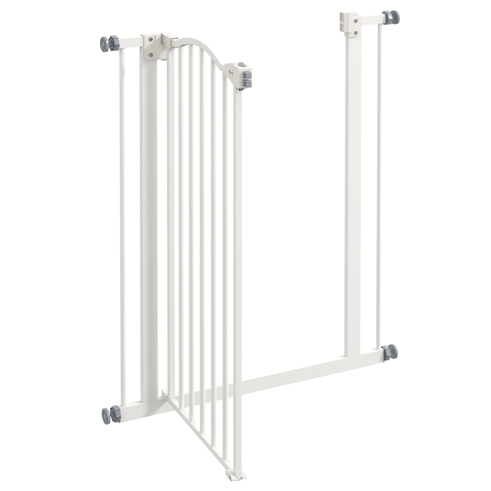 Pressure Fit Dog Stair Gate No Drilling Safety Gate Auto Close for Doorways, Hallways, 74-80cm Adjustable, 94cm Tall, White