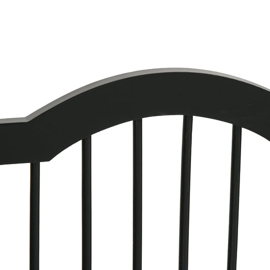 Freestanding Pet Gate Wooden Dog Gate with Support Feet Foldable Pet Fence Safety Barrier for the House Doorway Stairs Black