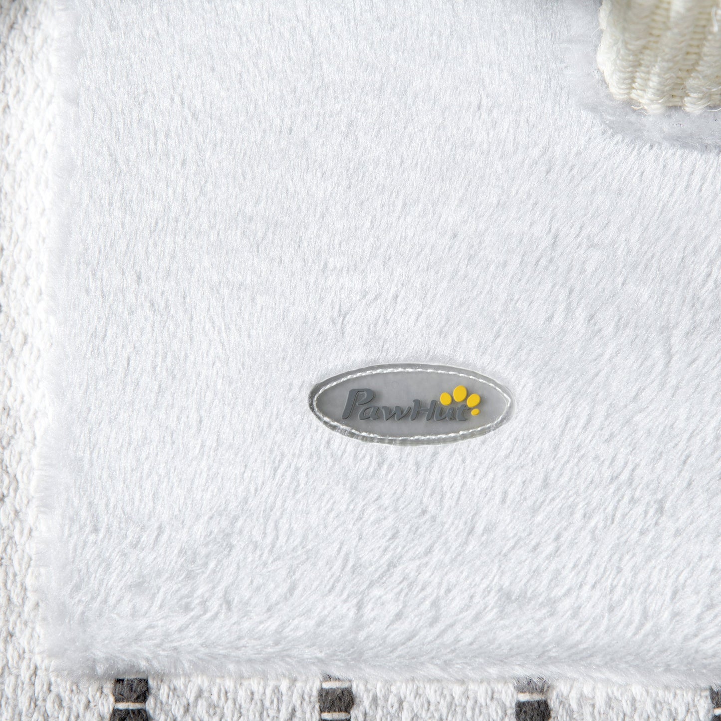 Cat Scratching Post for Indoor Cats, 81cm Cat Scratcher, Vertical Full Scratcher with Natural Sisal Rope, Hanging Ball and Soft Plush, White