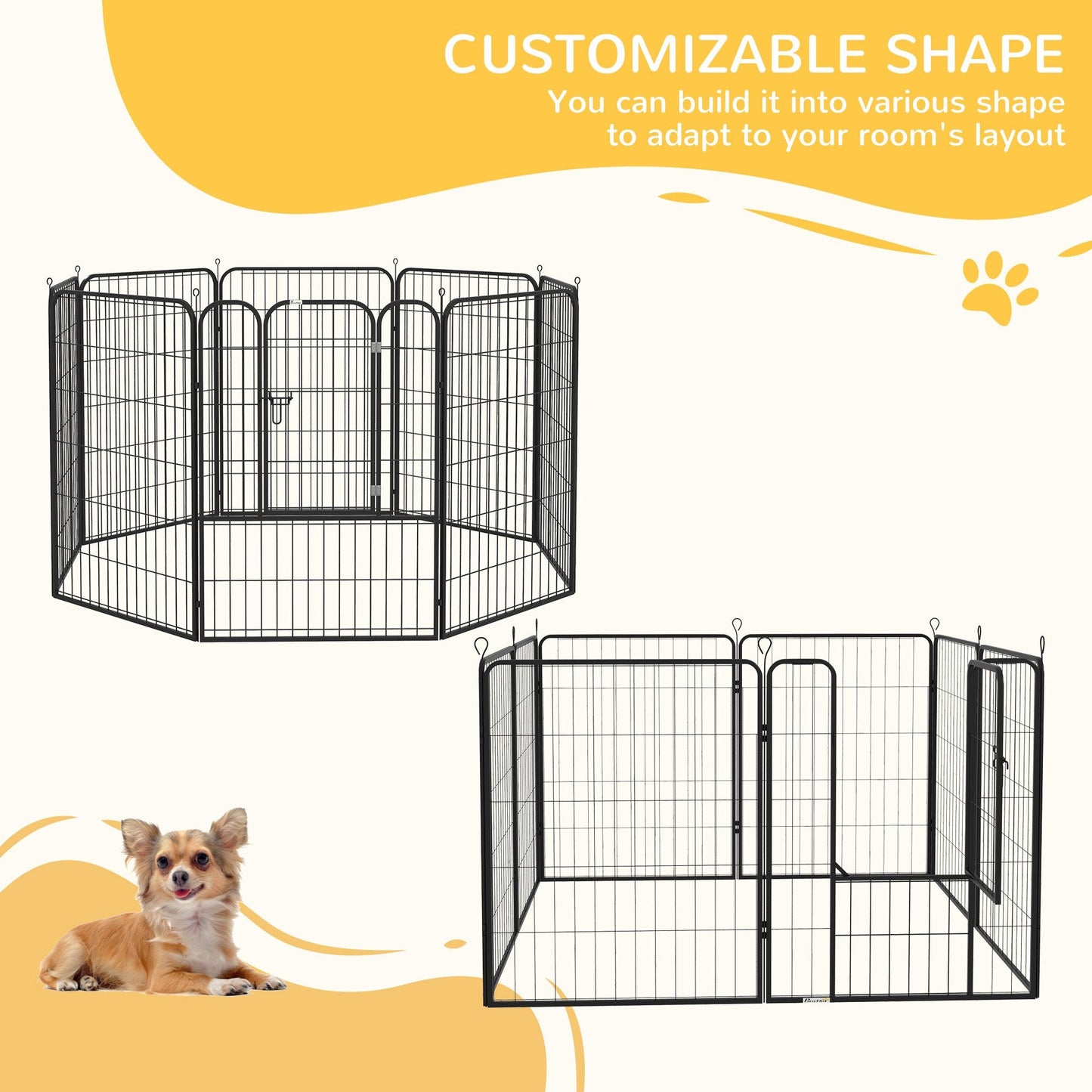 Dog Pen 8 Panels Puppy Pen Heavy Duty Pet Playpen for Indoor Outdoor for Dogs, Rabbits, Ducks 100cm High