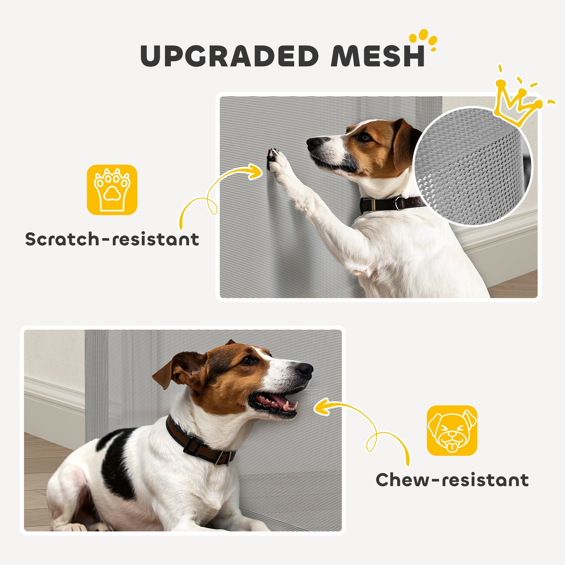 Retractable Stair Gate for Dogs, Pet Gate, Extends to 300 cm Wide & 104 cm Tall, One Handed Operation, for Stairs, Hallways, Doorways, Indoor and Outdoor, Grey