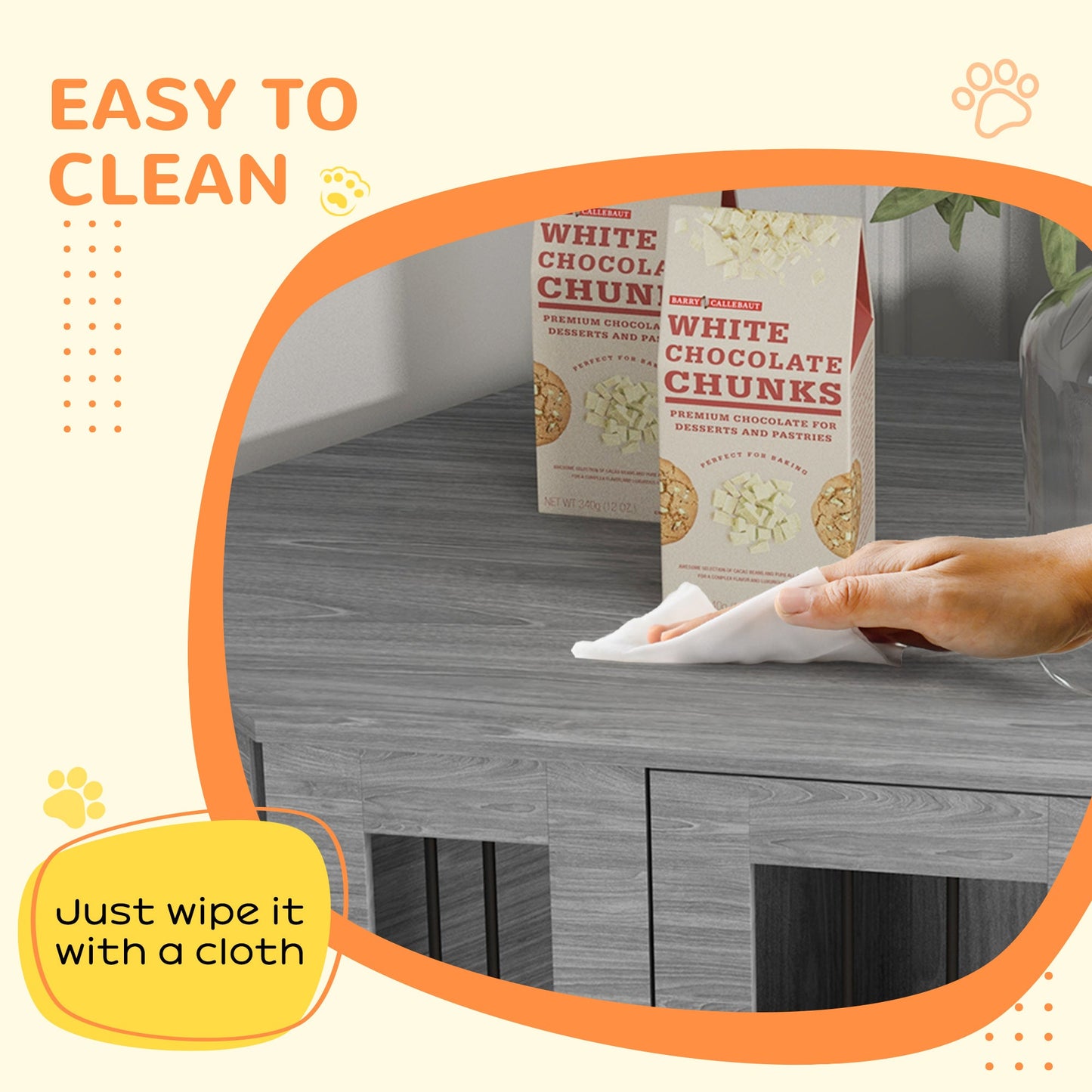 2 in 1 Dog Crate Furniture, Side Table Dog Kennel with Cushion, Large Door, for Medium Dogs - Grey