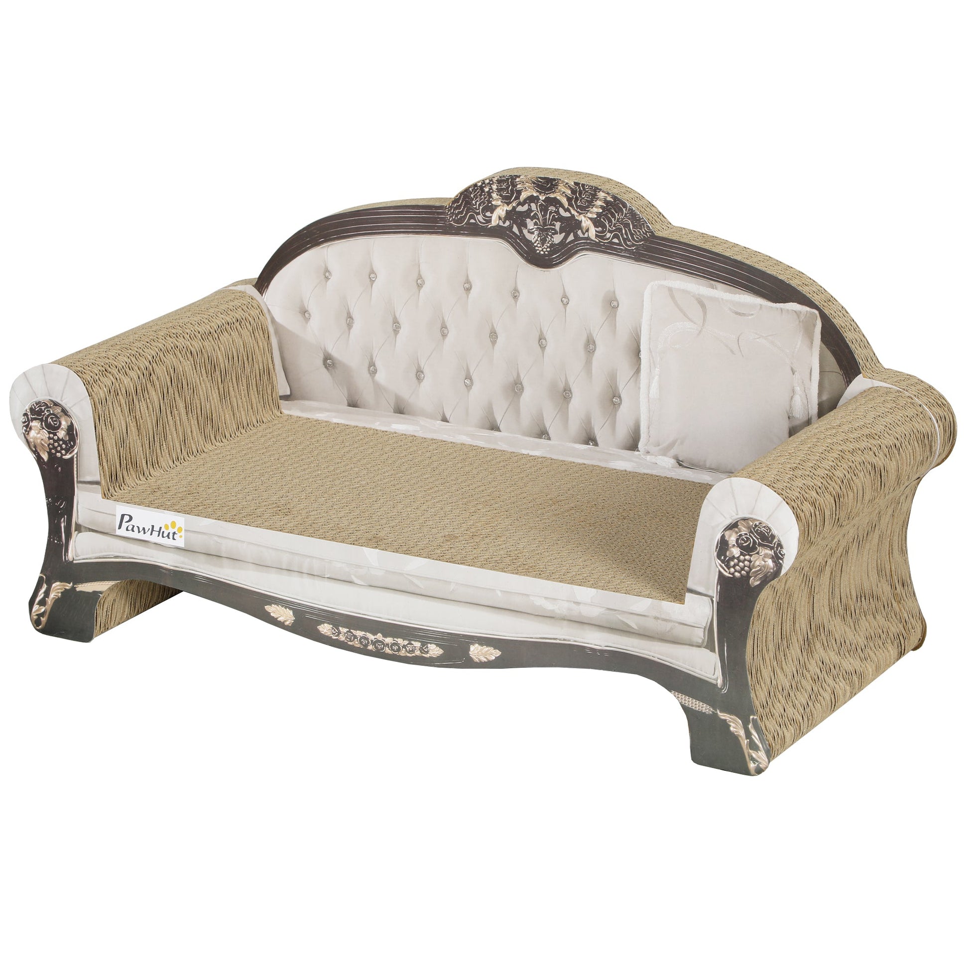 2-in-1 Cat Scratcher, Cat Scratching Board with Organic Catnip, Cardboard Lounge for Indoor Cats, 29.5 x 56 x 26cm, Brown