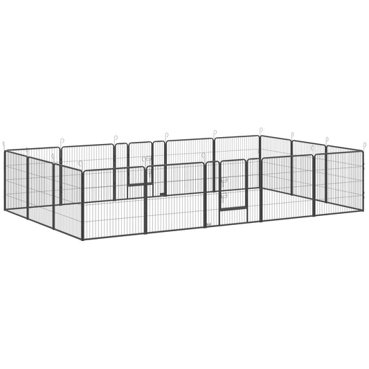 Dog Pen 16 Panels Puppy Pen Heavy Duty Pet Playpen for Indoor Outdoor for Dogs, Rabbits, Ducks 80cm High