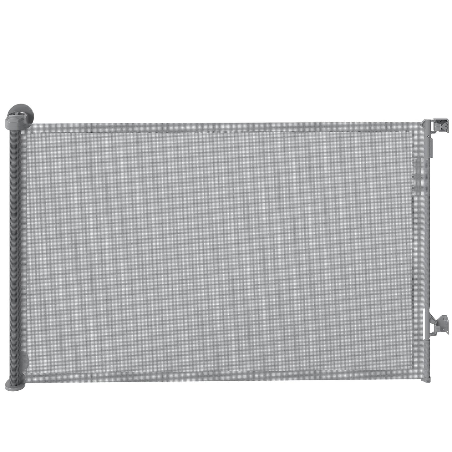 Retractable Stair Gate for Dogs, Pet Gate, Extends to 140 cm Wide & 93 cm Tall, One Handed Operation, for Stairs, Hallways, Doorways, Indoor and Outdoor, Grey