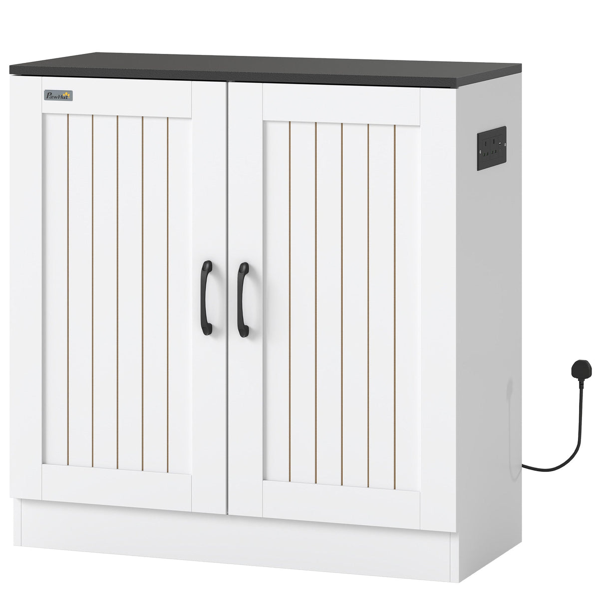 Fish Tank Stand, 20-29 Gallon Aquarium Stand with Power Outlets, Cabinet Storage and Anti-Tip Kit, Wooden Aquarium Cabinet for Home, Living Room, 78 x 35 x 80 cm, White