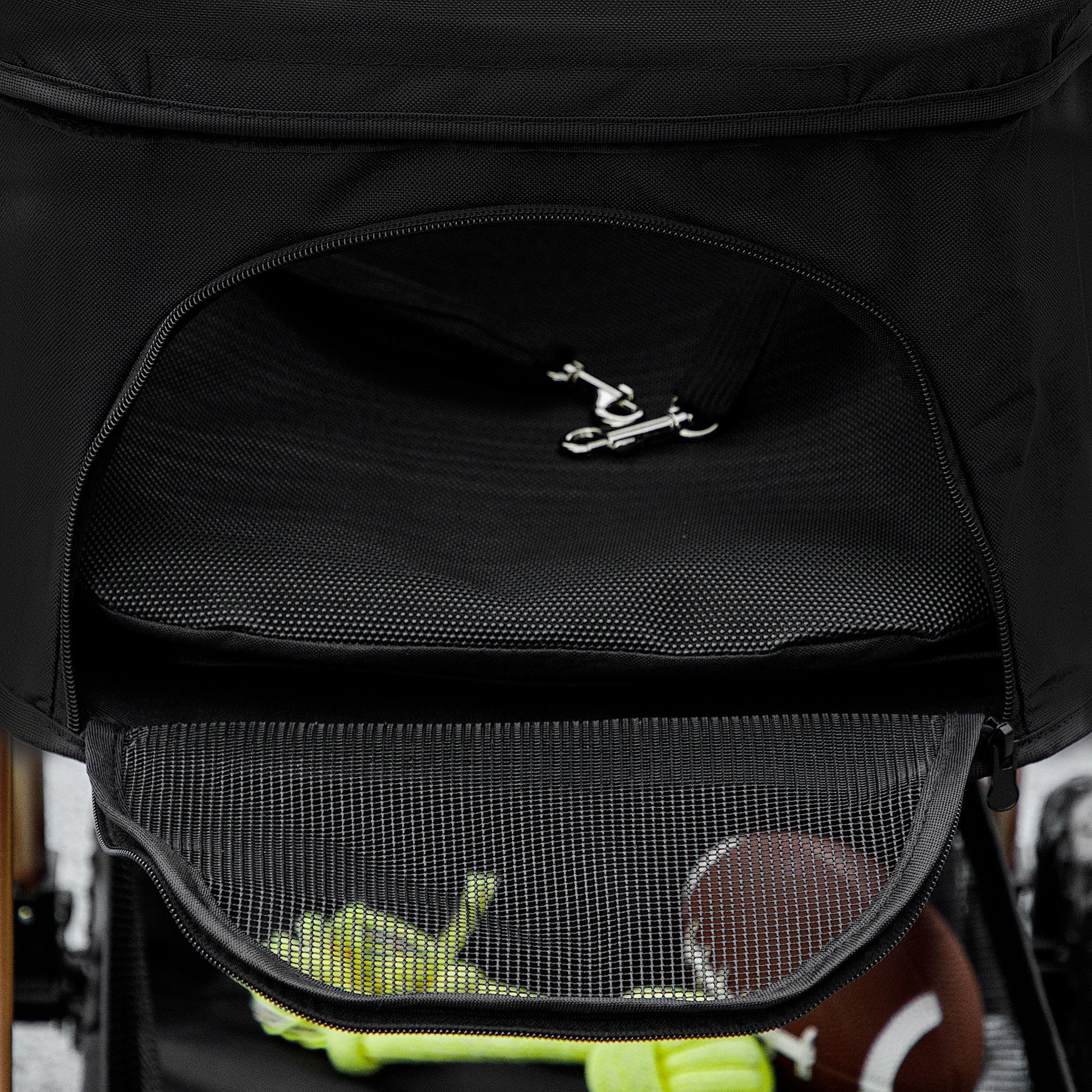 Pet Stroller, 3 in 1 Folding Dog Stroller Pram w/ 4 Wheels, Detachable Carrier, Storage Basket, Cup Holder, Safety Leashes, for Mini Dogs, Cats, Black