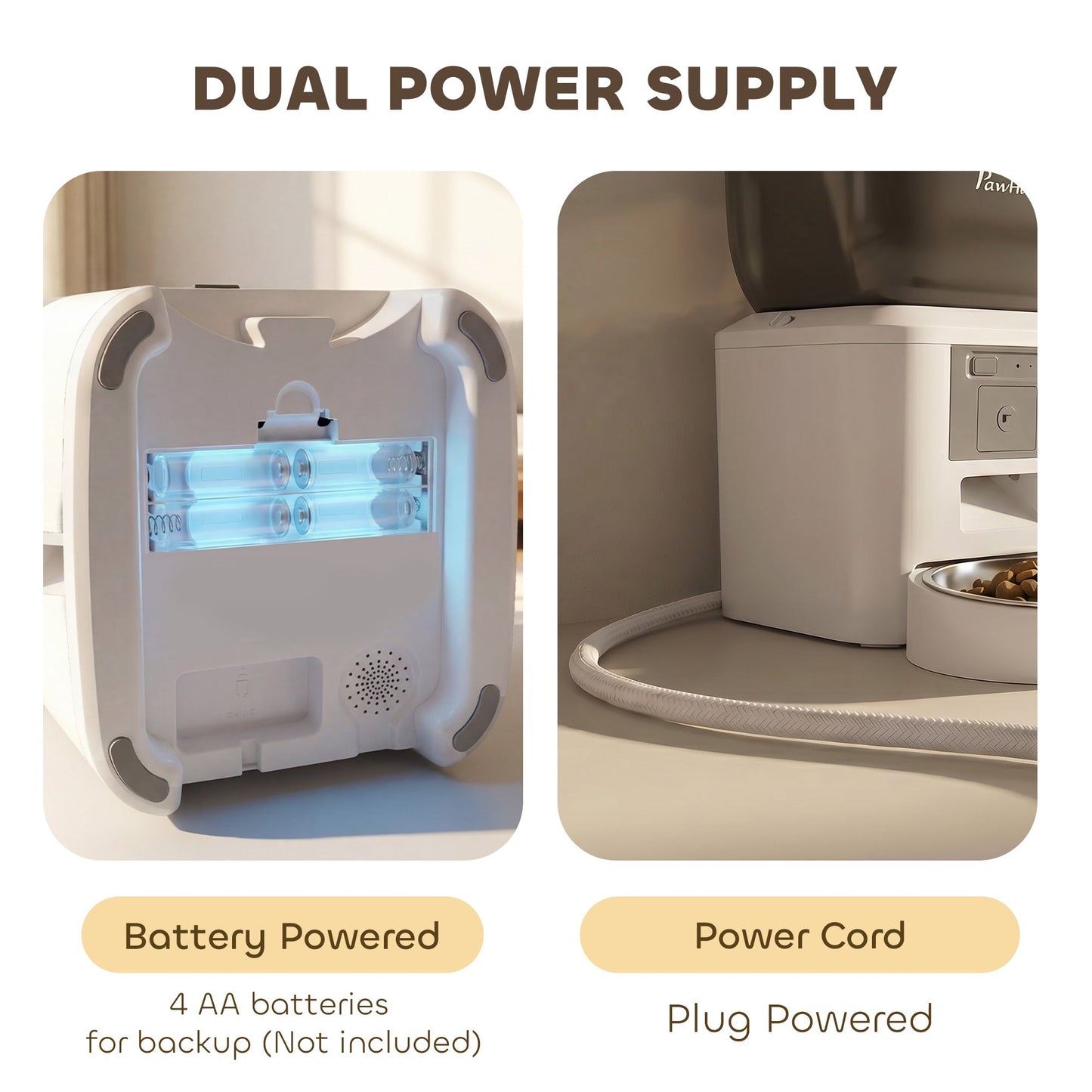 Automatic Cat Feeder with Camera, 2.4G WiFi, Smart APP Control 4L Pet Feeder 1-10 Meals with 2-Way Audio, Night Vision, Anti-Clogging, 10s Meal Call Back, Dual Power Supply, Detachable Clean