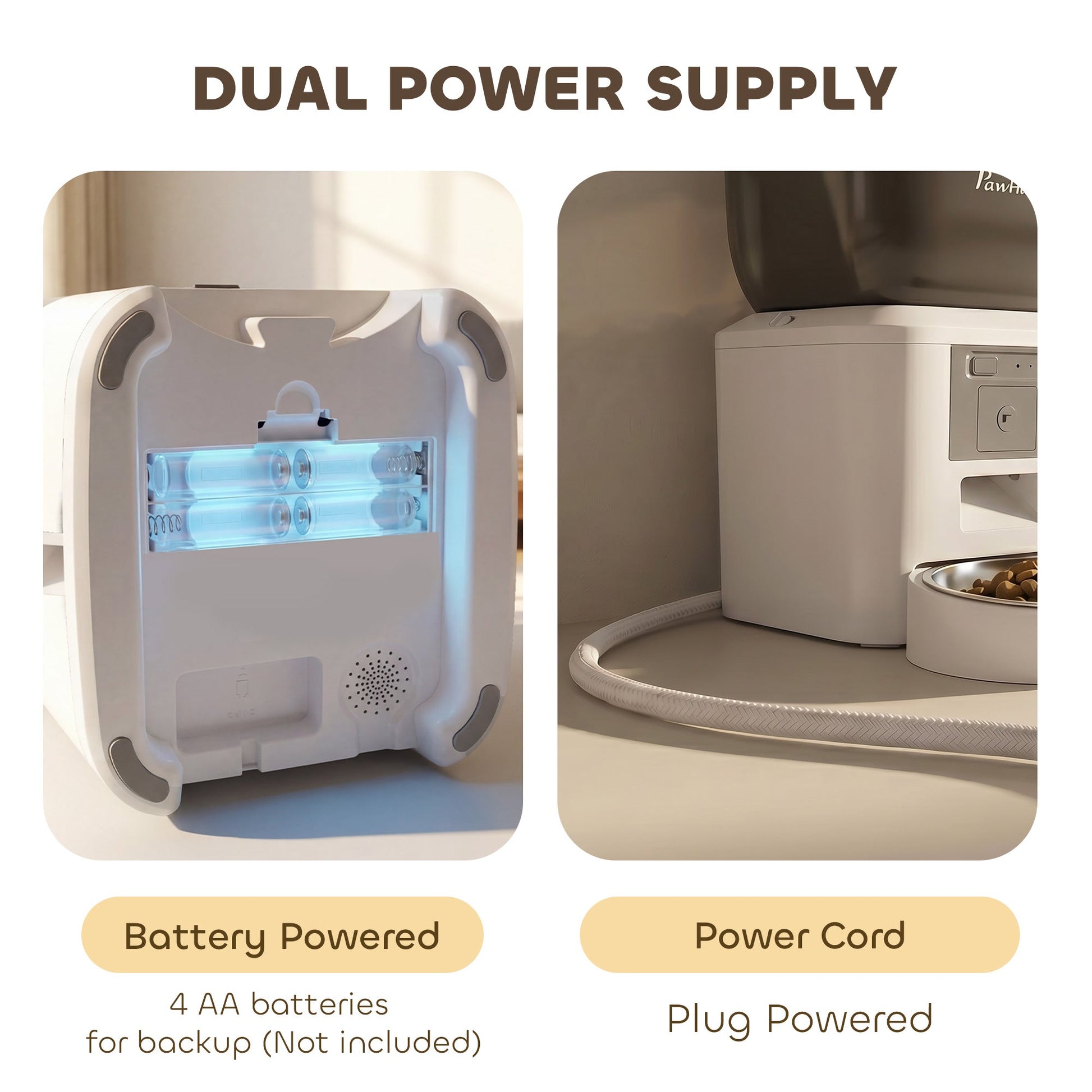 Automatic Cat Feeder with Camera, 2.4G WiFi, Smart APP Control 4L Pet Feeder 1-10 Meals with 2-Way Audio, Night Vision, Anti-Clogging, 10s Meal Call Back, Dual Power Supply, Detachable Clean