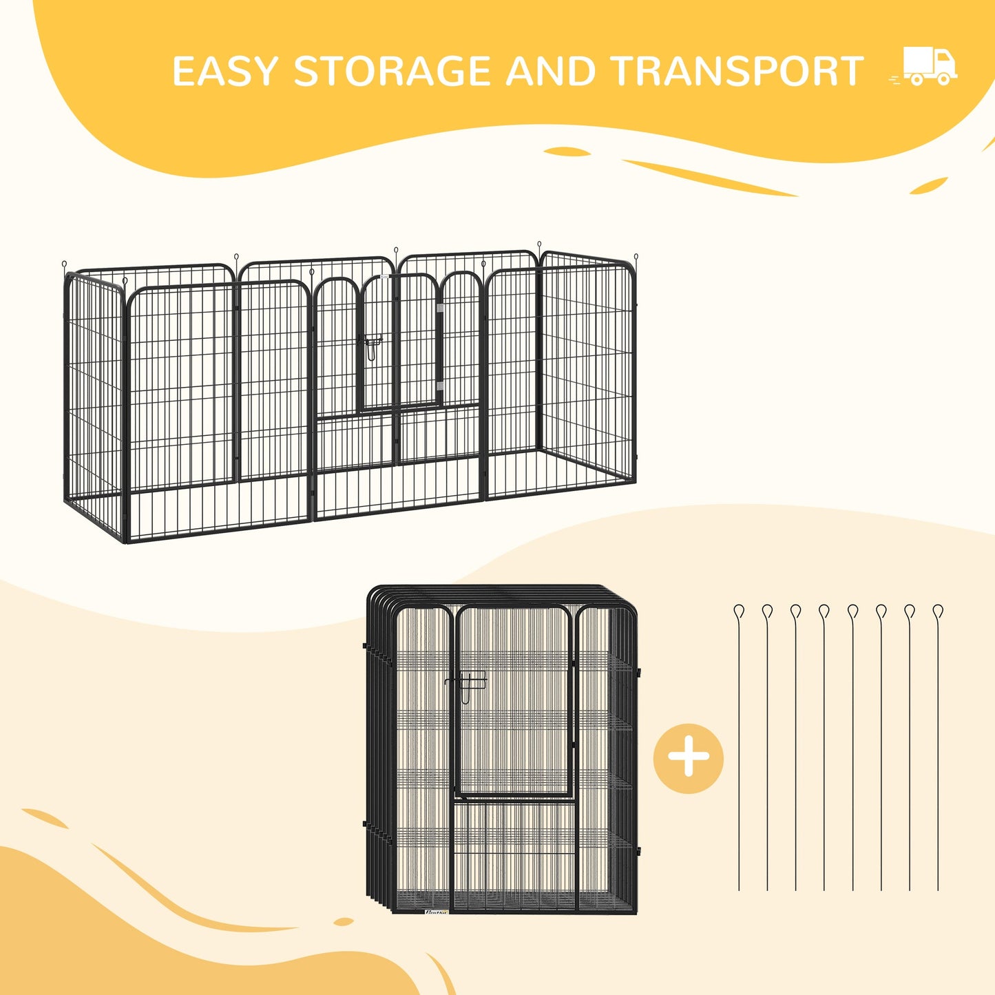 Dog Pen 8 Panels Puppy Pen Heavy Duty Pet Playpen for Indoor Outdoor for Dogs, Rabbits, Ducks 100cm High
