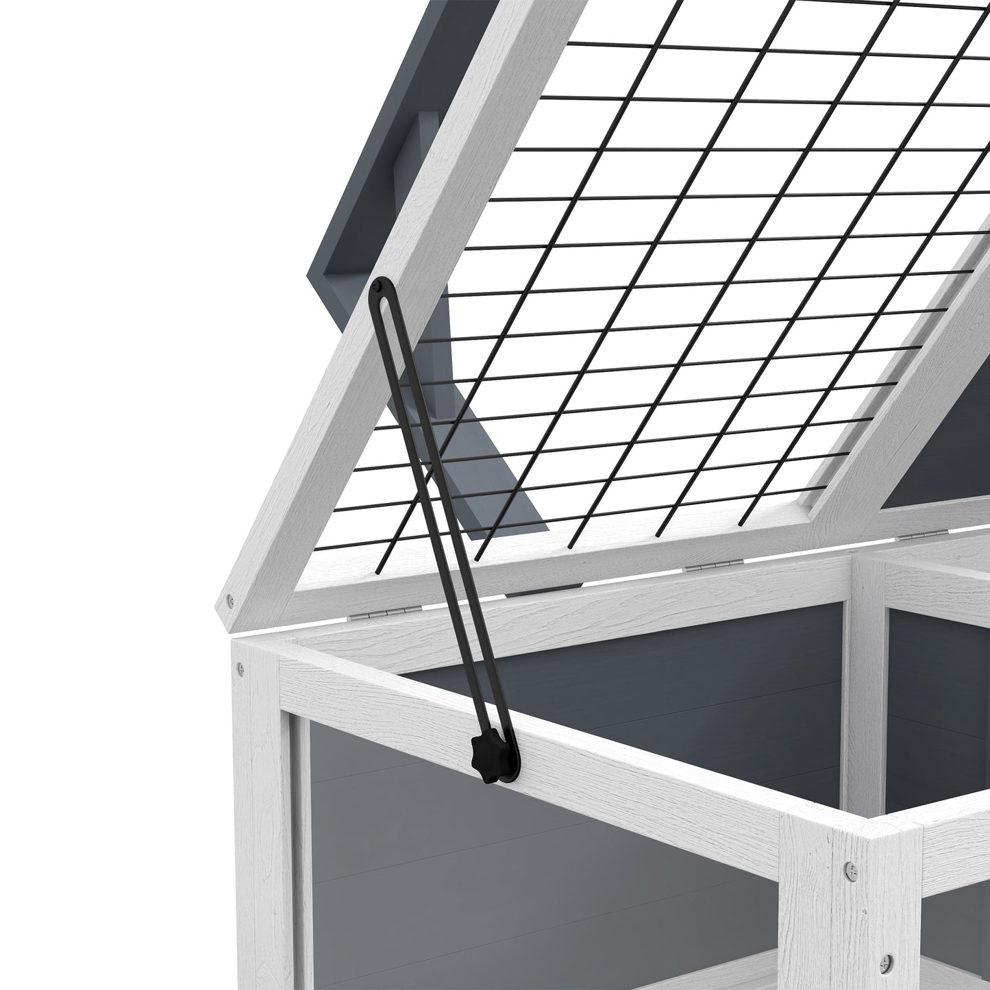 Tortoise House, Wooden Tortoise Table, Tortoise Enclosure with Wooden Lamp Holder, Openable Lids, Pull-Out Trays - Grey