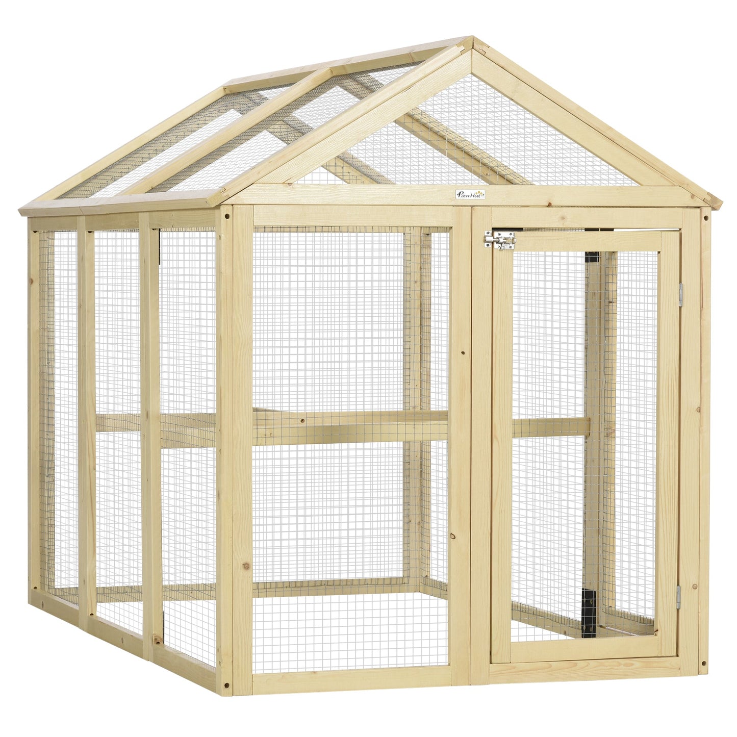 Large Chicken Run, Wooden Chicken Coop, Pet Playpen w/ Combinable Design - Natural Wood Finish