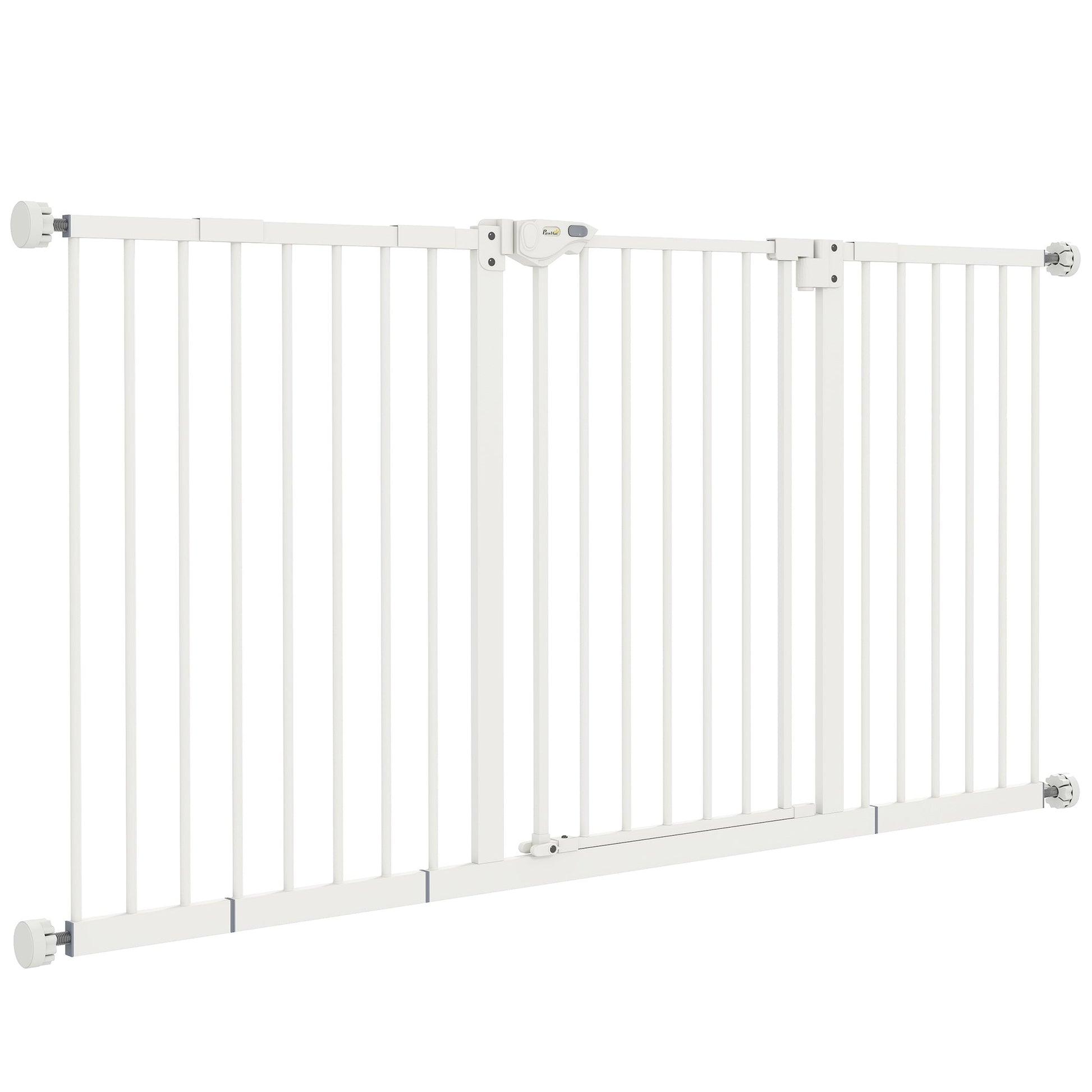 Dog Gate Stair Gate Pressure Fit Pets Barrier Auto Close for Doorway Hallway, 74-148cm Wide Adjustable, White