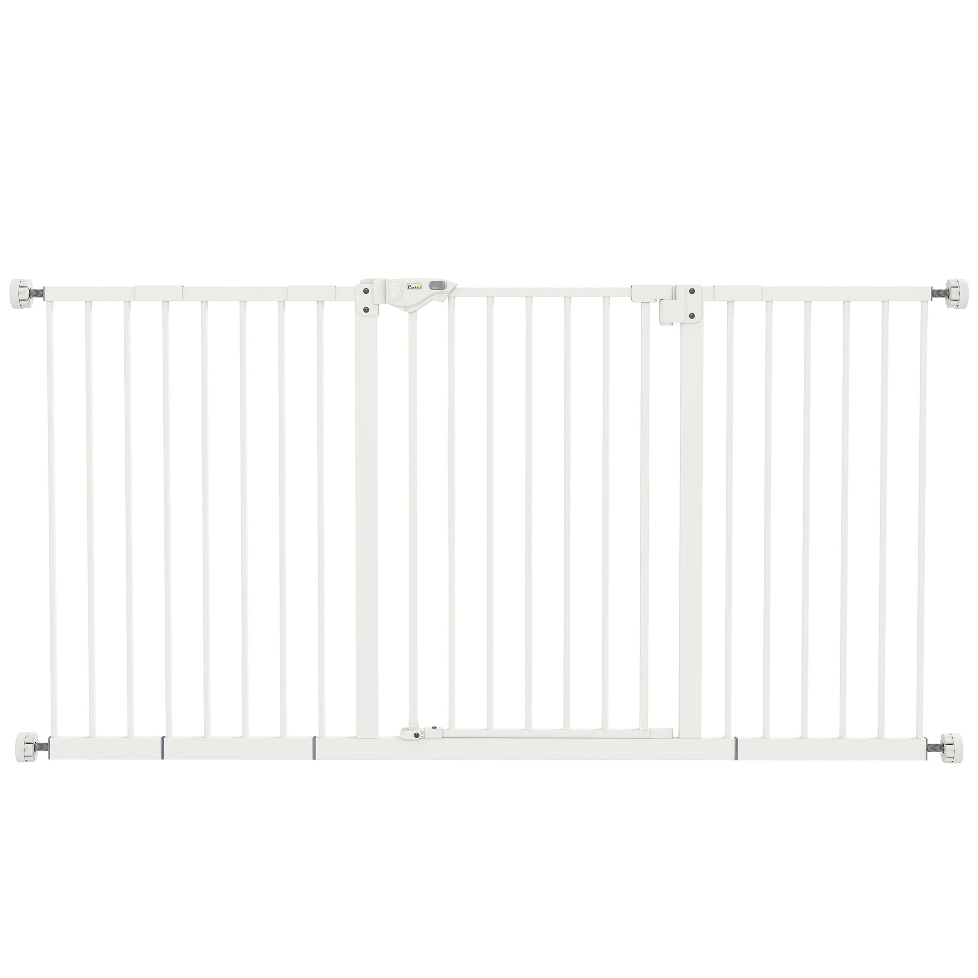 Dog Gate Stair Gate Pressure Fit Pets Barrier Auto Close for Doorway Hallway, 74-148cm Wide Adjustable, White
