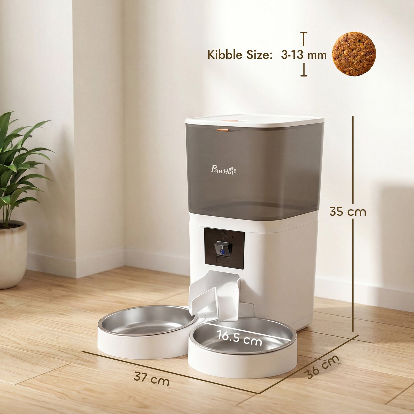 6L Smart Cat Feeder with HD Camera for 2 Cats Dual-band WiFi & App Timed Feeding