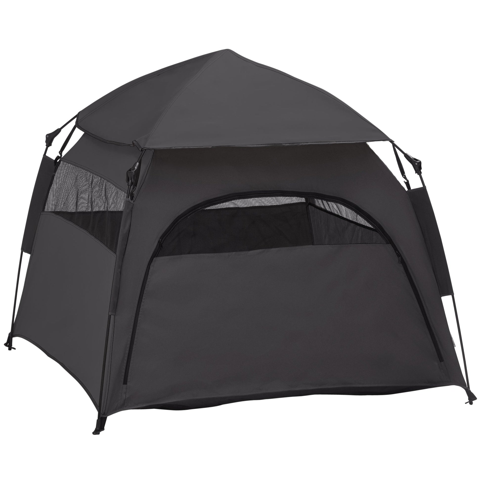 Foldable Dog Cat Tent, Portable Pet Playpen with Water-Resistant Oxford Cloth, Carry Bag, Exercise Tent for Extra Large Dog, Cat, Indoor Outdoor Use, Charcoal Grey