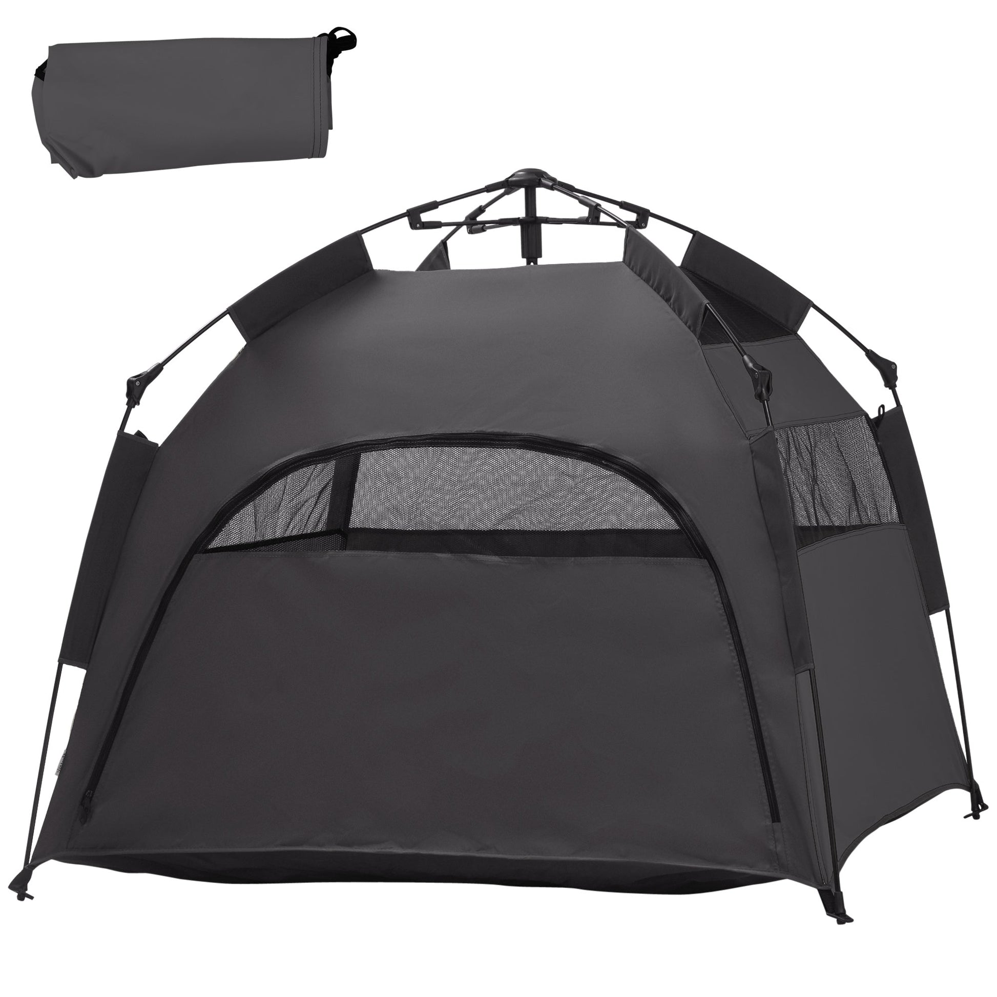Foldable Dog Cat Tent, Portable Pet Playpen with Water-Resistant Oxford Cloth, Carry Bag, Exercise Tent for Extra Large Dog, Cat, Indoor Outdoor Use, Charcoal Grey