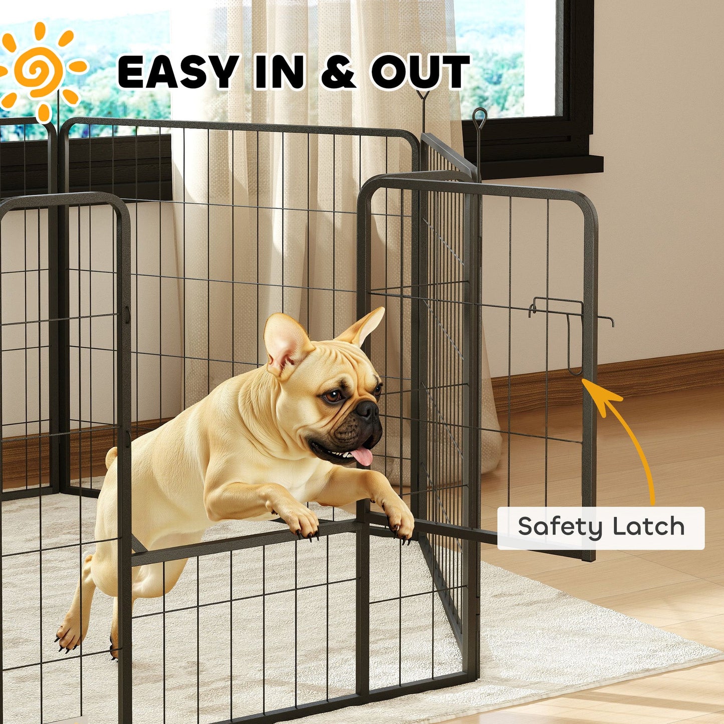Dog Pen 6 Panels Puppy Pen Heavy Duty Pet Playpen for Indoor Outdoor for Dogs, Rabbits, Ducks 80cm High