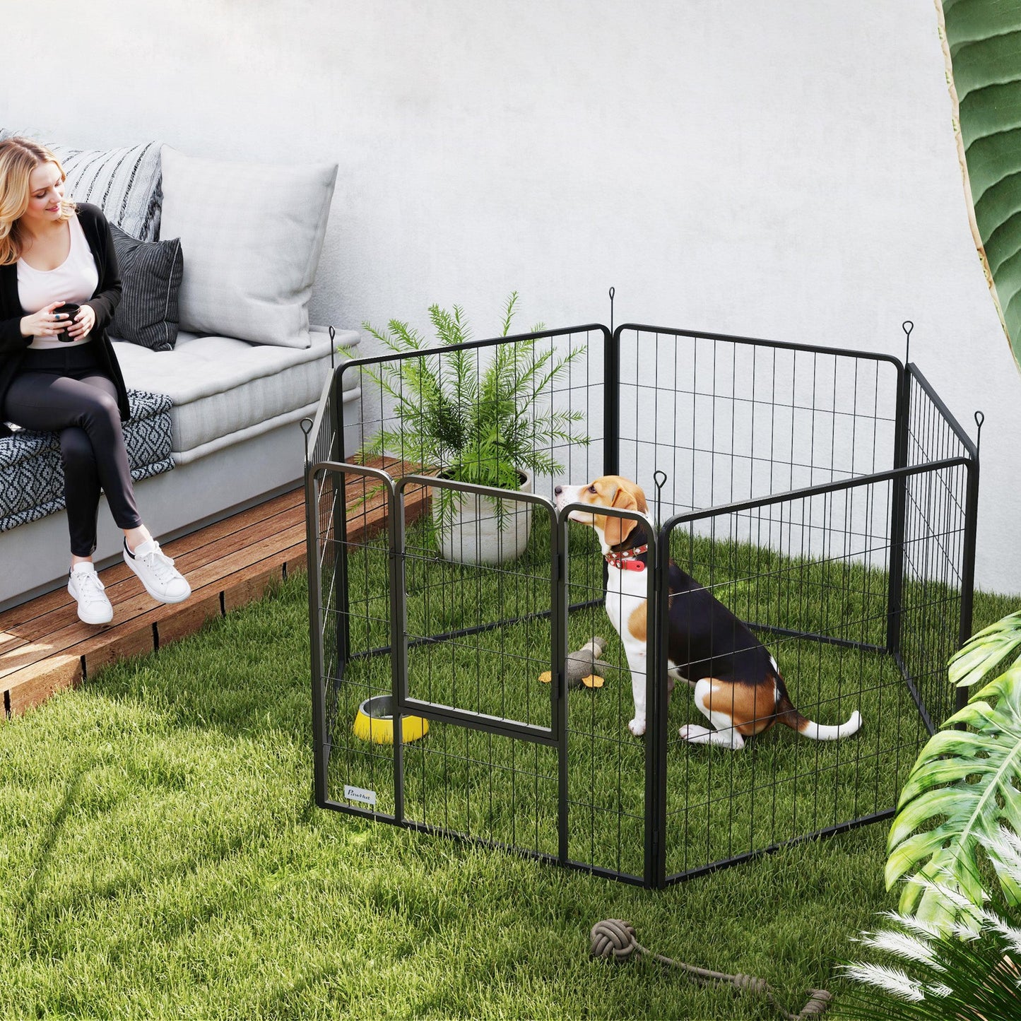 Dog Pen 6 Panels Puppy Pen Heavy Duty Pet Playpen for Indoor Outdoor for Dogs, Rabbits, Ducks 80cm High