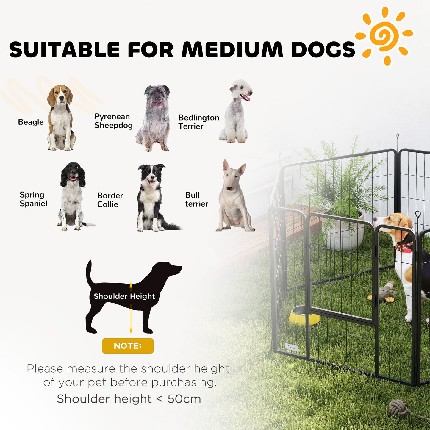 Dog Pen 6 Panels Puppy Pen Heavy Duty Pet Playpen for Indoor Outdoor for Dogs, Rabbits, Ducks 80cm High
