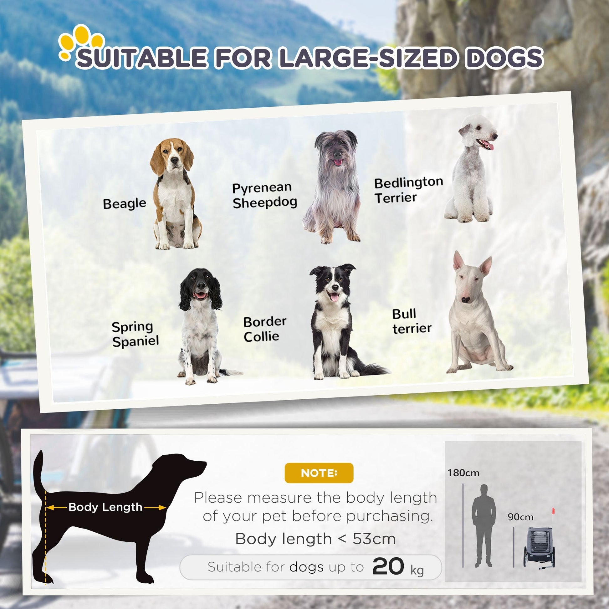 Steel Dog Bike Trailer Pet Cart Carrier for Bicycle Kit Water Resistant with Hitch Coupler Travel Grey and Black