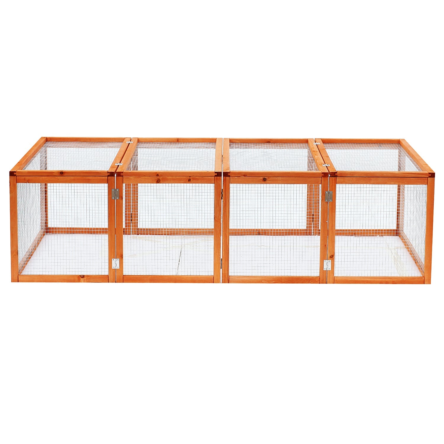 Rabbit Run Wooden Rabbit Hutch Cage 6ft with Wire Mesh, Openable Roof, Play Space for Outdoor, 181 x 100 x 48 cm, Natural Wood Finish