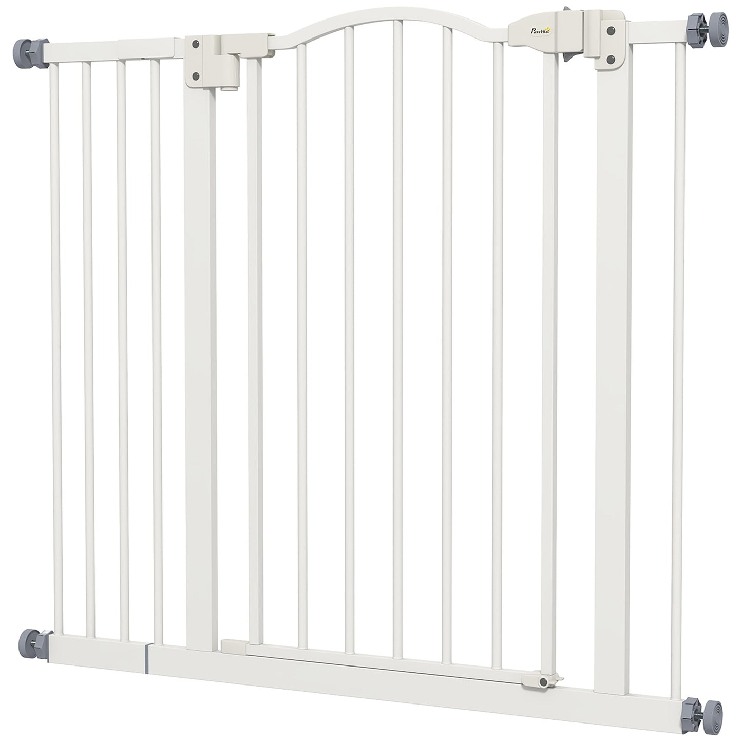 Pressure Fit Dog Stair Gate No Drilling Safety Gate Auto Close for Doorways, Hallways, 74-94cm Adjustable, 78cm Tall, White