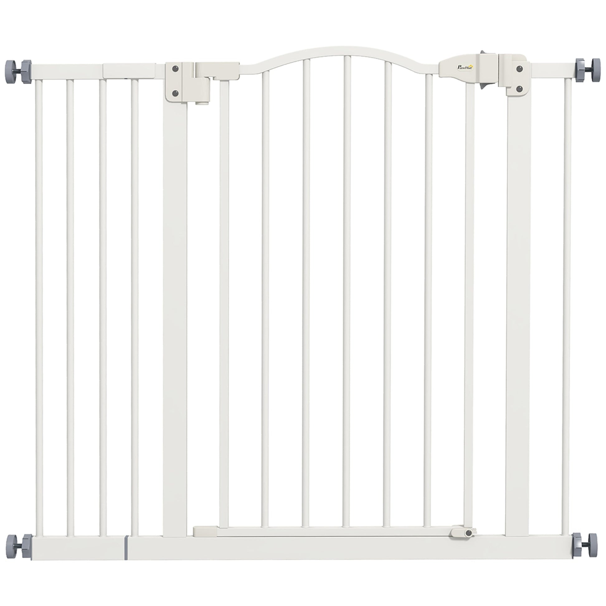 Pressure Fit Dog Stair Gate No Drilling Safety Gate Auto Close for Doorways, Hallways, 74-94cm Adjustable, 78cm Tall, White
