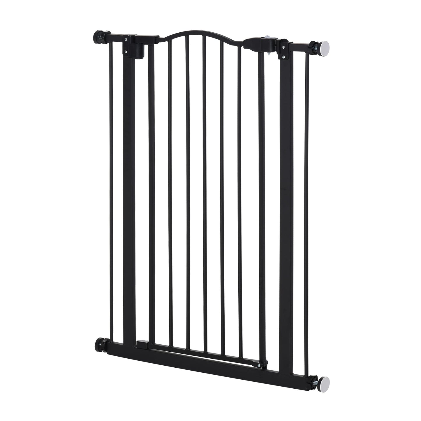 Pressure Fit Dog Stair Gate No Drilling Safety Gate Auto Close for Doorways, Hallways, 74-80cm Adjustable, 94cm Tall, Black
