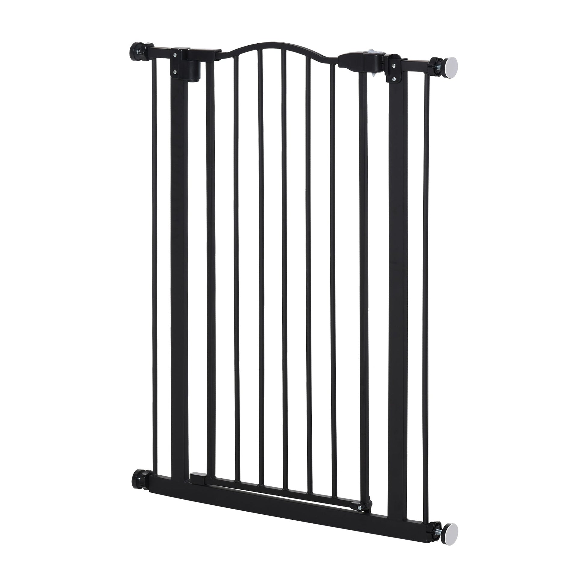 Pressure Fit Dog Stair Gate No Drilling Safety Gate Auto Close for Doorways, Hallways, 74-80cm Adjustable, 94cm Tall, Black