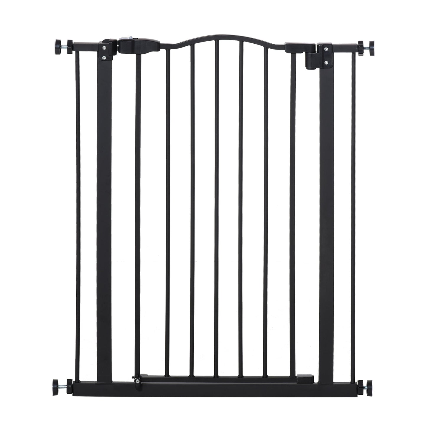 Pressure Fit Dog Stair Gate No Drilling Safety Gate Auto Close for Doorways, Hallways, 74-80cm Adjustable, 94cm Tall, Black