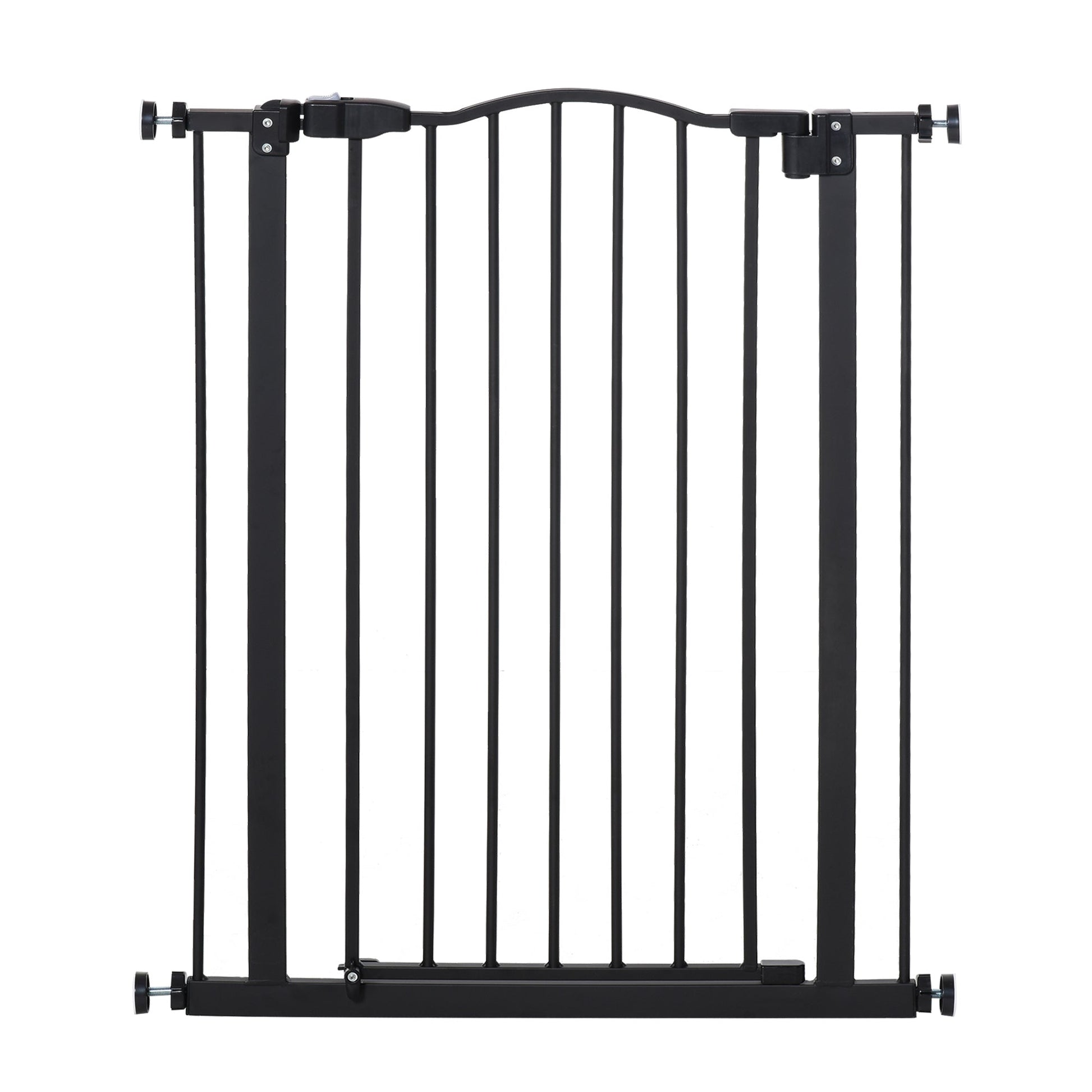 Pressure Fit Dog Stair Gate No Drilling Safety Gate Auto Close for Doorways, Hallways, 74-80cm Adjustable, 94cm Tall, Black