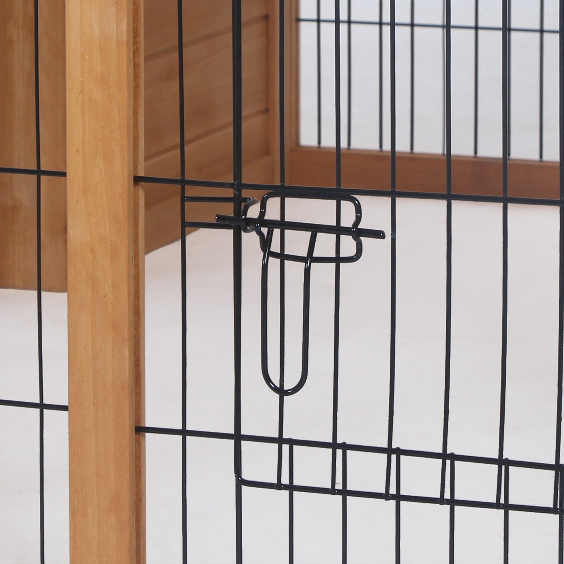 Rabbit Hutch Outdoor, Guinea Pig House, Bunny Run Cage with Openable Top for 1-2 Rabbits, 123 x 120 x 52cm, Yellow