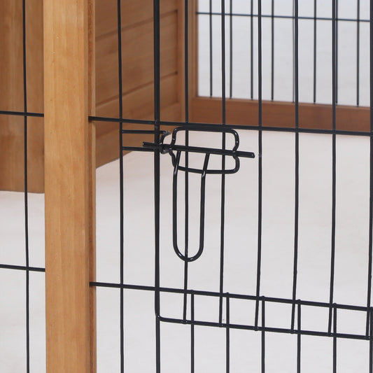 Rabbit Hutch Outdoor, Guinea Pig House, Bunny Run Cage with Openable Top for 1-2 Rabbits, 123 x 120 x 52cm, Yellow